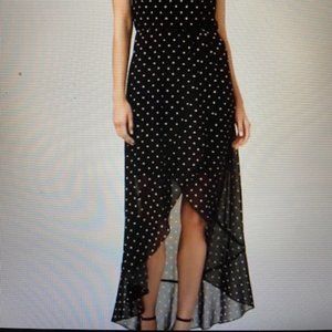 White House Black Market polka dot hi-low dress